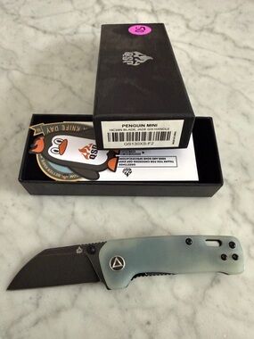 Penguin Mini Folding Knife with Jade Handle -